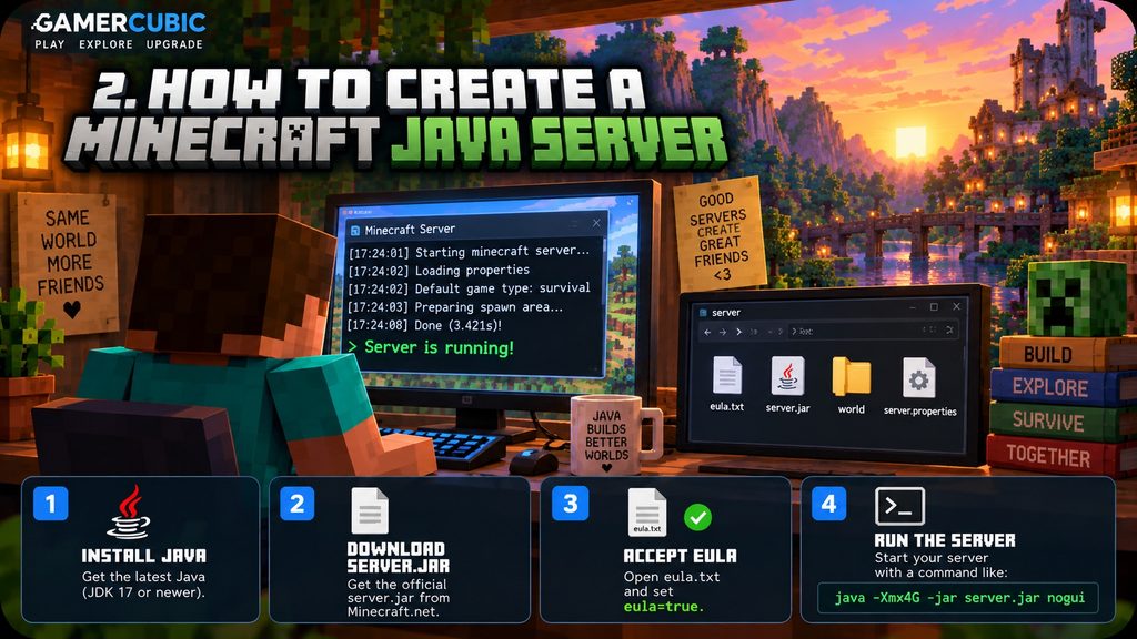 Steps for creating a Minecraft Java Edition server