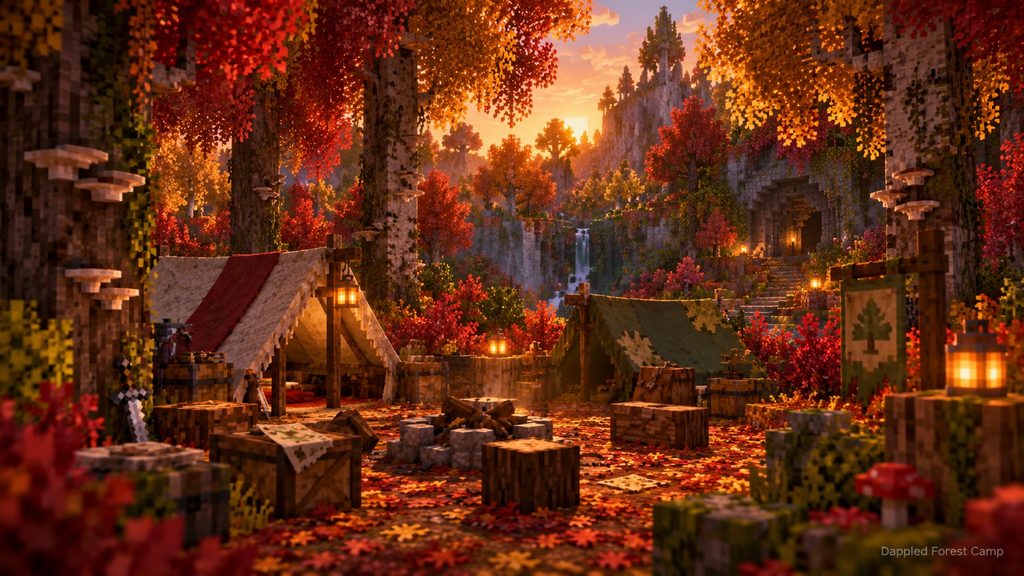 Abandoned Camp in a Dappled Forest in Minecraft Java 26.3 seed 81964461562678