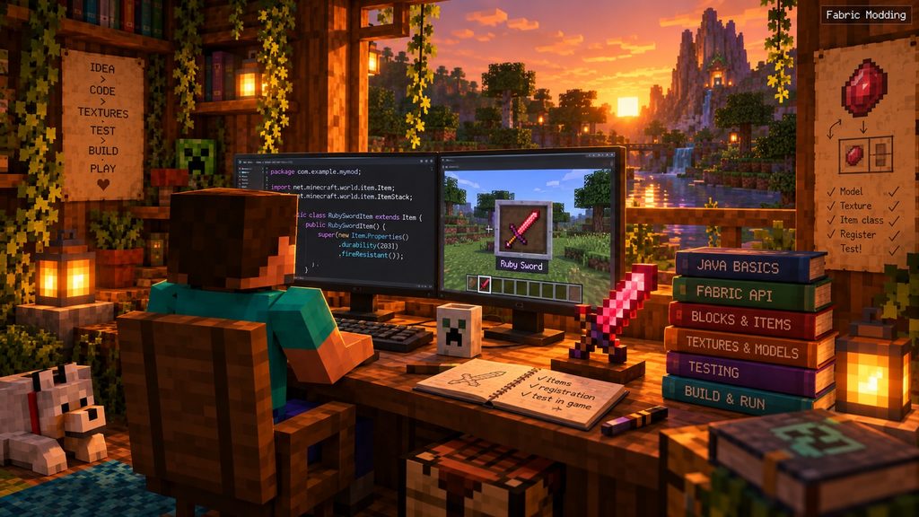 Steps for creating a Minecraft mod with Fabric and Java
