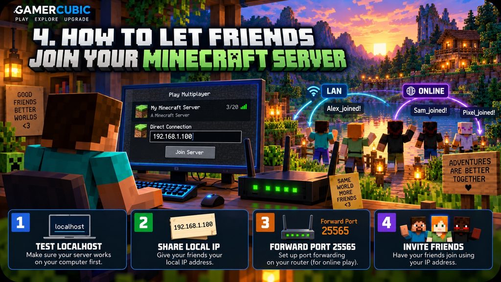 Ways friends can join a Minecraft server