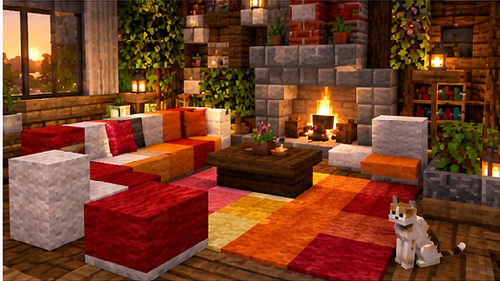 Minecraft building ideas using wool stairs and slabs