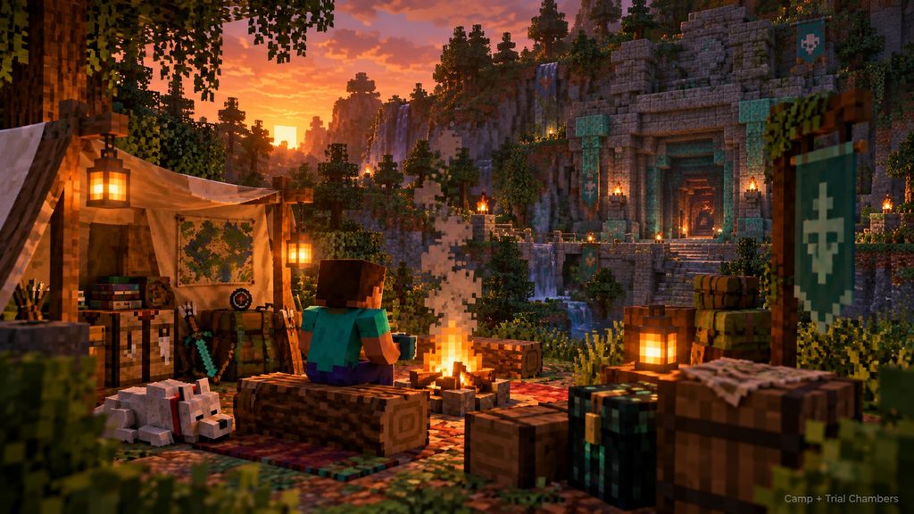 Abandoned Camp near Trial Chambers in Minecraft Java 26.3 seed 114985653159962