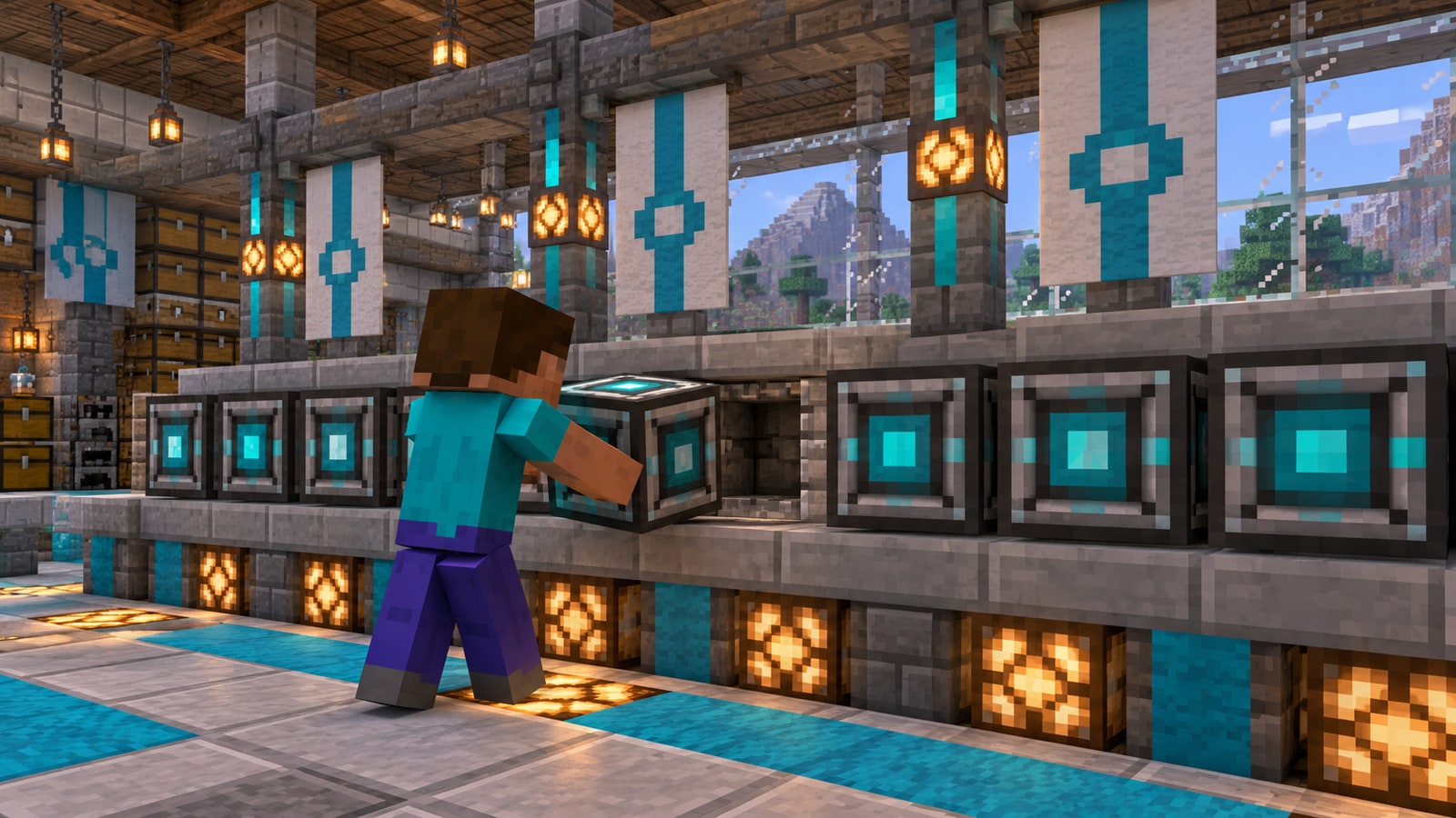 Minecraft-style lightweight cyan mod-loader workshop with compatible modules