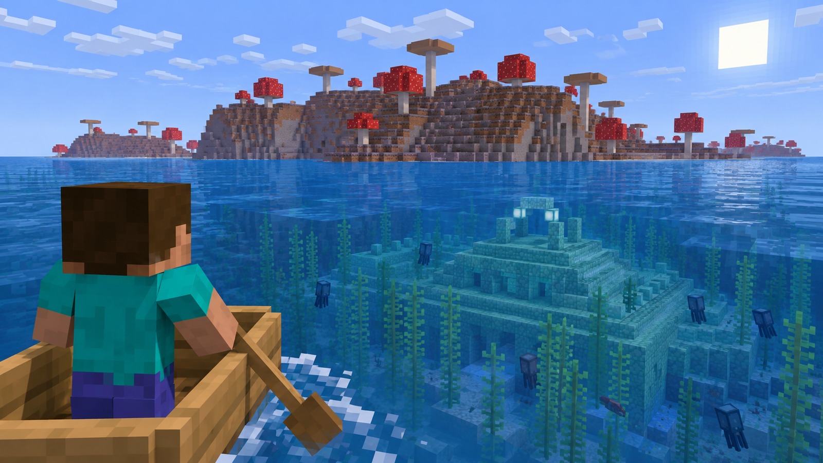 Minecraft-style longer monument challenge editorial scene