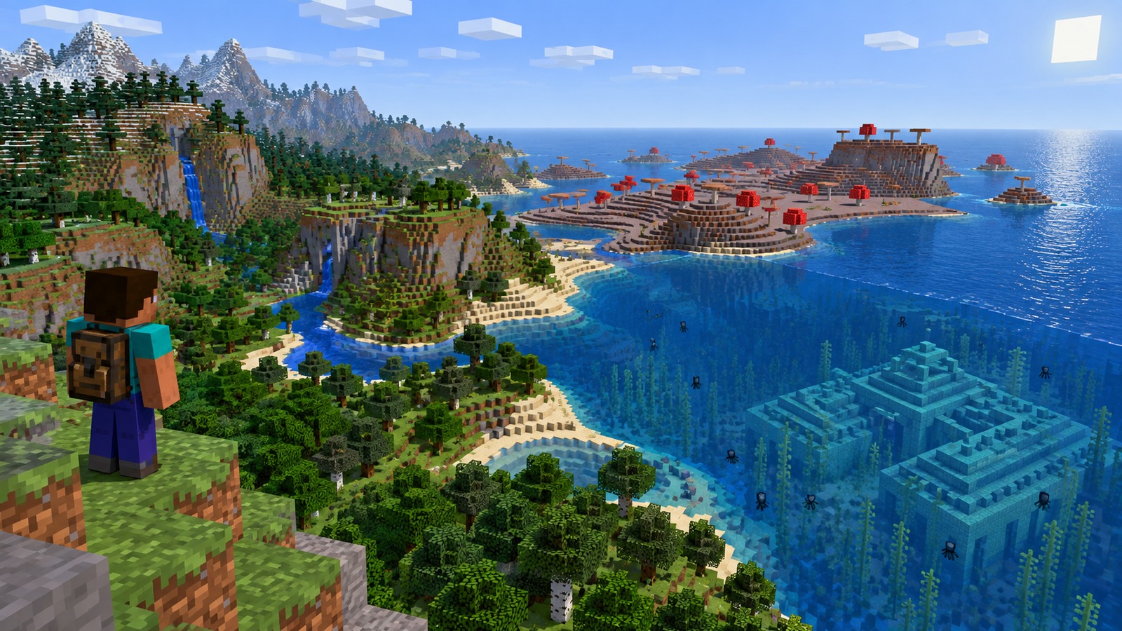 Minecraft-style south-west mushroom voyage editorial scene