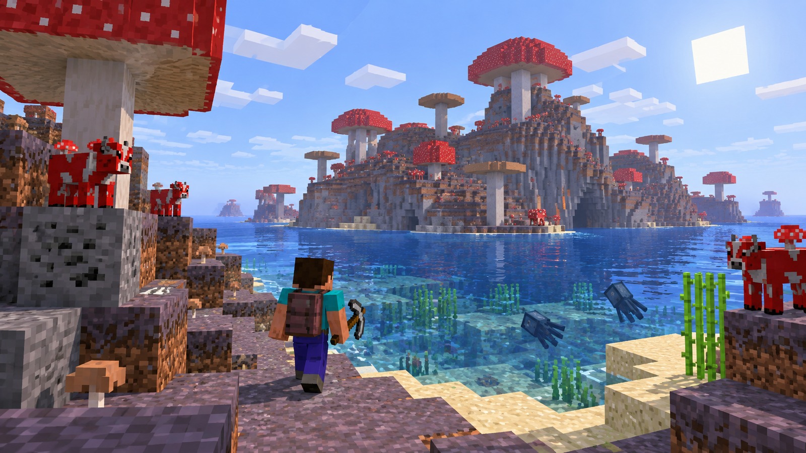 Minecraft-style shipwreck supply route editorial scene