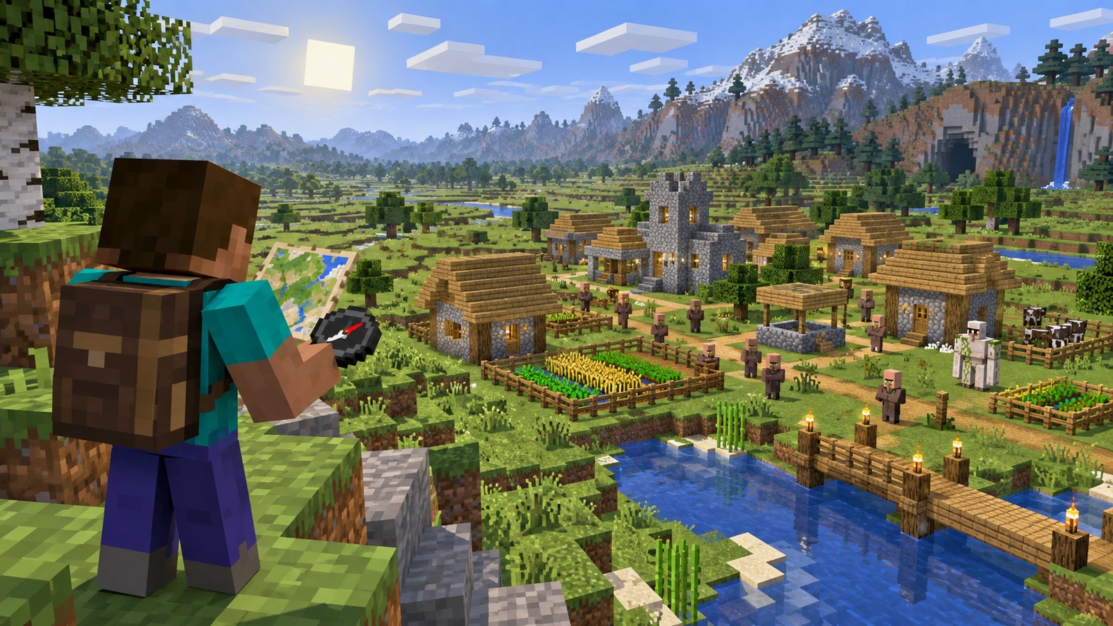 Minecraft-style explorer reviewing a Java 26.3 world before travelling