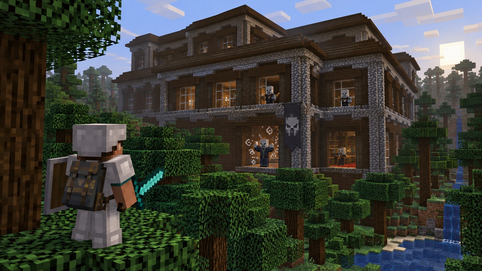 Minecraft-style explanation of woodland mansion