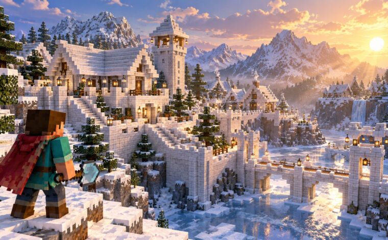 Minecraft Snow Bricks Recipe: Slabs, Stairs & Walls (26.4)